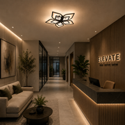LED luster s diaľkovým ovládaním DALIA 96W, 5 okvetných lístkov, studené/teplé/neutrálne svetlo, stmievateľné, čierna