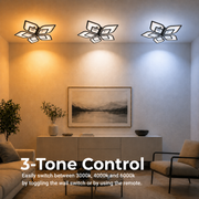 LED luster s diaľkovým ovládaním DALIA 96W, 5 okvetných lístkov, studené/teplé/neutrálne svetlo, stmievateľné, čierna