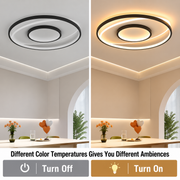 LED luster s diaľkovým ovládaním FIGURATO, 63W, 3 kruhy, studené/teplé/neutrálne svetlo, stmievateľné, čierny