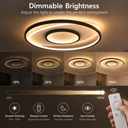 LED luster s diaľkovým ovládaním FIGURATO, 63W, 3 kruhy, studené/teplé/neutrálne svetlo, stmievateľné, čierny
