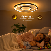 LED luster s diaľkovým ovládaním FIGURATO, 63W, 3 kruhy, studené/teplé/neutrálne svetlo, stmievateľné, čierny