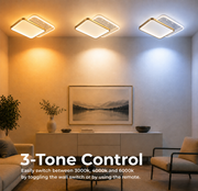 LED luster s diaľkovým ovládaním GILDRA 48W, 2 štvorce, studené/teplé/neutrálne svetlo, stmievateľné, zlaté