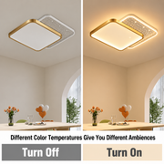 LED luster s diaľkovým ovládaním GILDRA 48W, 2 štvorce, studené/teplé/neutrálne svetlo, stmievateľné, zlaté