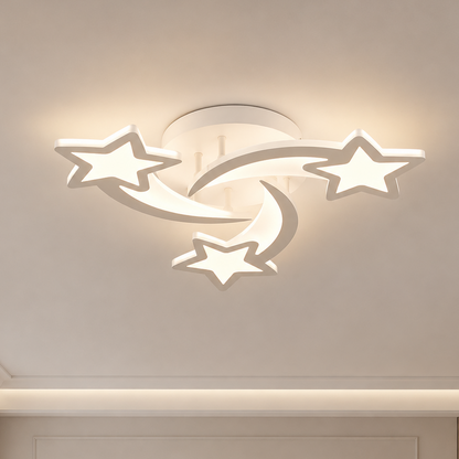 LED luster s diaľkovým ovládaním IPOMOEA 51W, 3 Hviezdičky, Studené/Teplé/Neutrálne svetlo, Stmievateľné, Biely