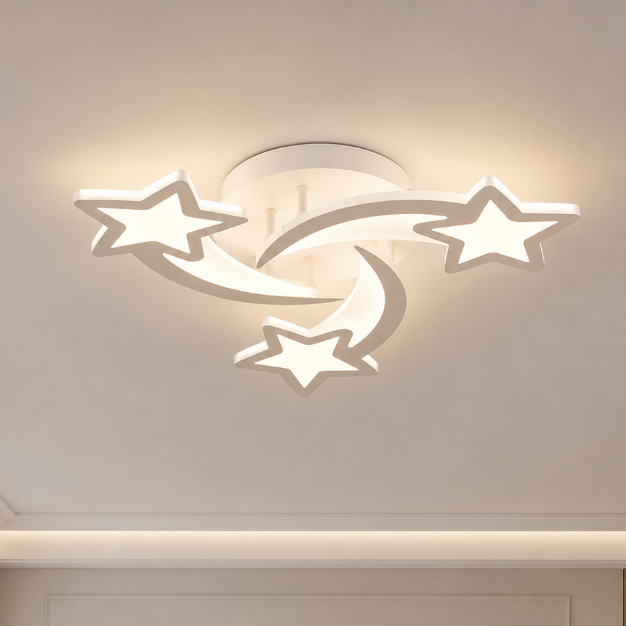 LED luster s diaľkovým ovládaním IPOMOEA 51W, 3 Hviezdičky, Studené/Teplé/Neutrálne svetlo, Stmievateľné, Biely