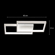 LED luster s diaľkovým ovládaním LANDYN 37W, 2 štvorce, studené/teplé/neutrálne svetlo, stmievateľné, biela