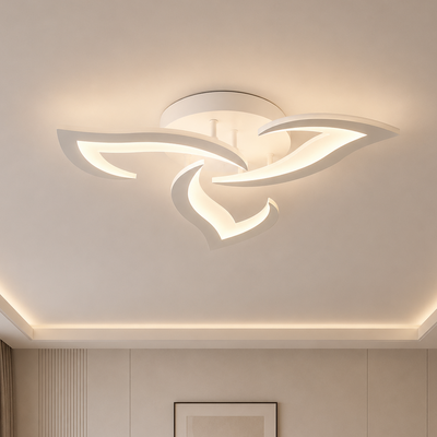 LED luster s diaľkovým ovládaním LOTUS 32W, 3 okvetné lístky, studené/teplé/neutrálne svetlo, stmievateľné, biela