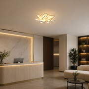 LED luster s diaľkovým ovládaním LOTUS 91W, 9 okvetných lístkov, studené/teplé/neutrálne svetlo, stmievateľné, biela