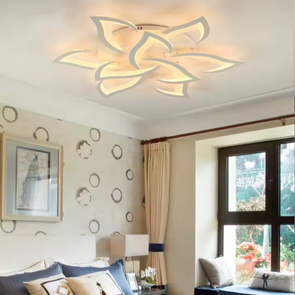 LED luster s diaľkovým ovládaním LOTUS 91W, 9 okvetných lístkov, studené/teplé/neutrálne svetlo, stmievateľné, biely LED luster s diaľkovým ovládaním Predvolený názov Alessandro Design