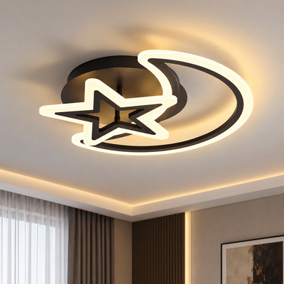 LED luster s diaľkovým ovládaním MOON AND STAR 59W, 2 Elements, Studené/Teplé/Neutrálne svetlo, Stmievateľné, Čierny