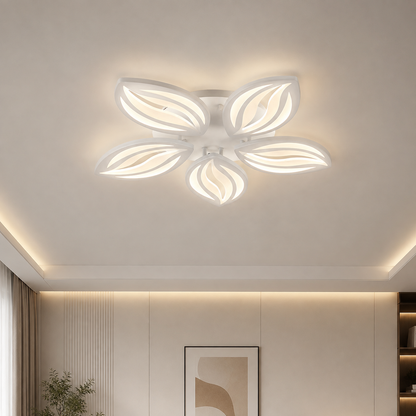 LED luster s diaľkovým ovládaním ORCHID 66W, 5 okvetných lístkov, studené/teplé/neutrálne svetlo, stmievateľné, biela