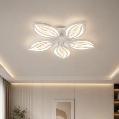 LED luster s diaľkovým ovládaním ORCHID 66W, 5 okvetných lístkov, studené/teplé/neutrálne svetlo, stmievateľné, biela