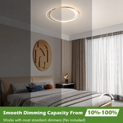 LED luster s diaľkovým ovládaním SOLARA 51W, 2 kruhy, studené/teplé/neutrálne svetlo, stmievateľné, biele zlato