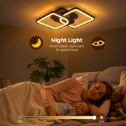 LED luster s diaľkovým ovládaním ZOE 27W, 2 štvorce, studené/teplé/neutrálne svetlo, stmievateľné, čierny