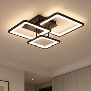 LED luster s diaľkovým ovládaním ZOE 46W, 3 štvorce, studené/teplé/neutrálne svetlo, stmievateľné, čierny