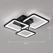LED luster s diaľkovým ovládaním ZOE 46W, 3 štvorce, studené/teplé/neutrálne svetlo, stmievateľné, čierny