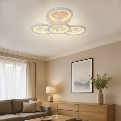 LED luster s diaľkovým ovládaním a krištáľom DAISY 53W, 4 prvky, studené/teplé/neutrálne svetlo, stmievateľné, biela