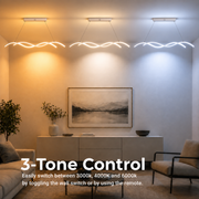 Závesný LED luster s diaľkovým ovládaním KHOROG 34W, Dĺžka 120cm, Studené/Teplé/Neutrálne svetlo, Stmievateľné, Nastaviteľná výška, Biely