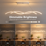 Závesný LED luster s diaľkovým ovládaním KHOROG 34W, Dĺžka 120cm, Studené/Teplé/Neutrálne svetlo, Stmievateľné, Nastaviteľná výška, Biely