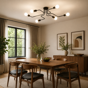 Modernistický luster Hexa 6, 6x E27, čierny, moderný dizajn