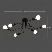 Modernistický luster Hexa 6, 6x E27, čierny, moderný dizajn