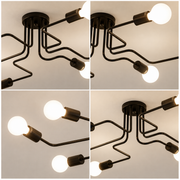 Modernistický luster Hexa 6, 6x E27, čierny, moderný dizajn