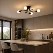 Modernistická luster Quadra 4, 4x E27, čierny, moderný dizajn