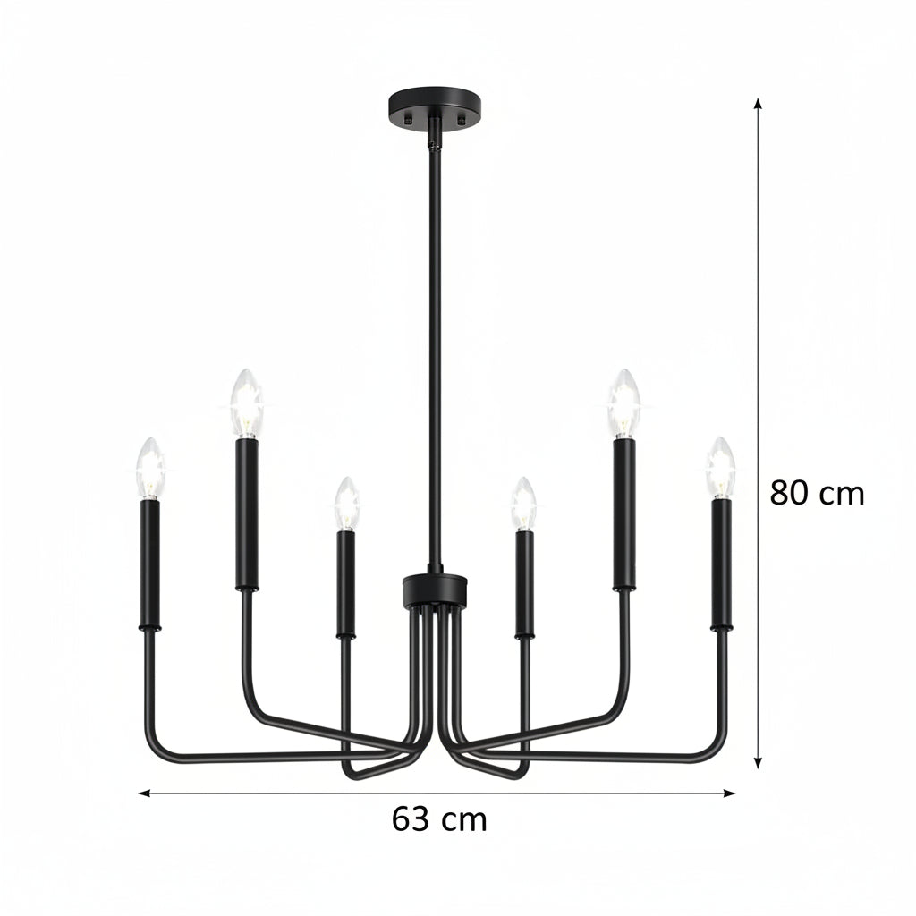 Lustra Metalic AVANT, tip Pendul cu brate, D63 cm Rotunda, 6xE14, Negru Lustre Industrial Default Title Alessandro Design