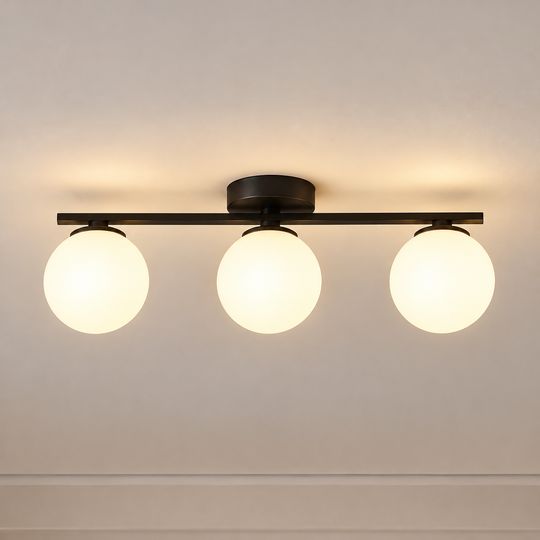 ORI krištáľový luster, 46cm, 3xG9, glóbusy, čierny
