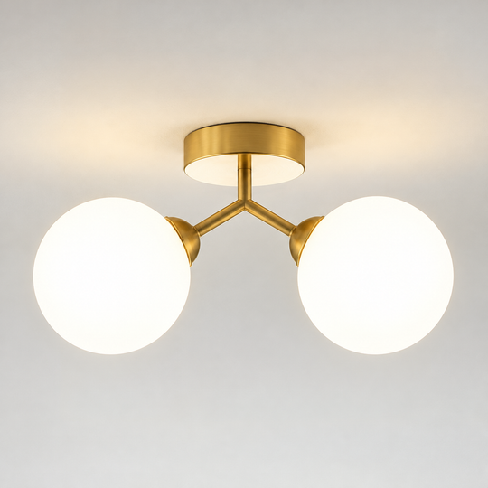 Moderný luster ORBS, 31cm, 2xG9, glóbusy, zlatý