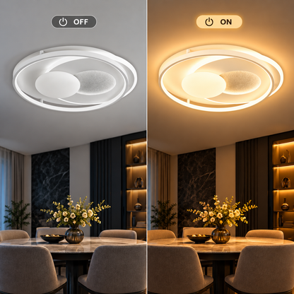 LED luster s diaľkovým ovládaním ISTARAVSHAN, okrúhly tvar, 86W, studené/teplé/neutrálne svetlo, stmievateľné, biela