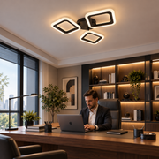 LED luster PULSARIS 40W, 3 štvorce, studené/teplé/neutrálne svetlo, čierny