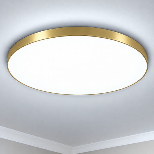 LED stropné svietidlo SOLIS, D47cm, 70W, studené svetlo 6000K, zlaté