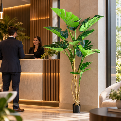 Typ umelej rastliny Monstera Deliciosa, 12 listov, 190 cm, zelená