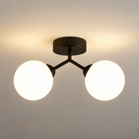 ORBS krištáľový luster, 31cm, 2xG9, glóbusy, čierny