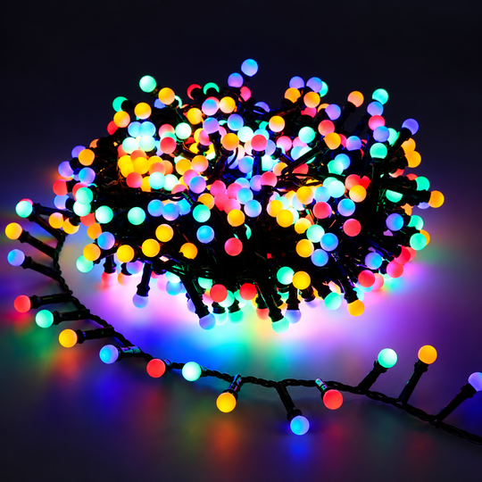 Mini guličky Lineárna vianočná inštalácia, viacfarebné svetlo, 1000 cm, 300 LED, IP44