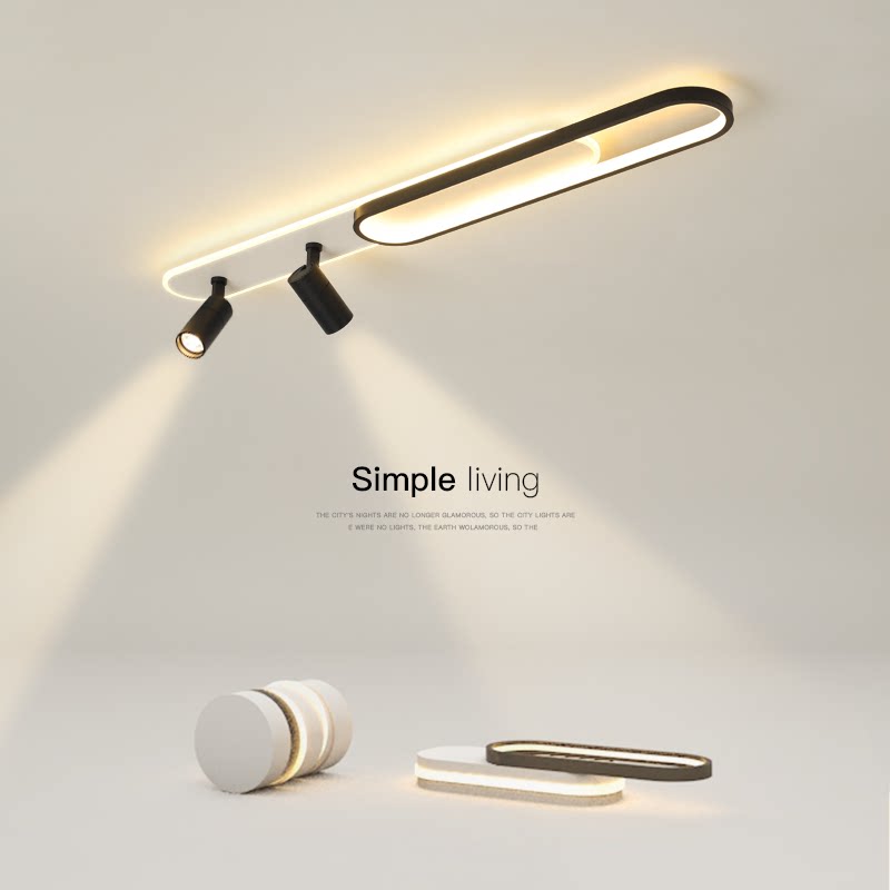 LED luster s nastaviteľným projektorom FISSO Camilla 49W, studené/teplé/neutrálne svetlo, čierny