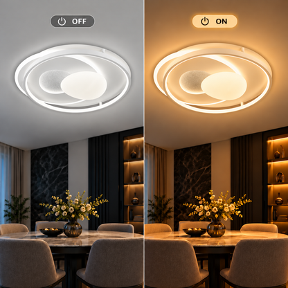 ISTARAVSHAN LED luster s diaľkovým ovládaním, oválny tvar, 85W, studené/teplé/neutrálne svetlo, stmievateľné, biela