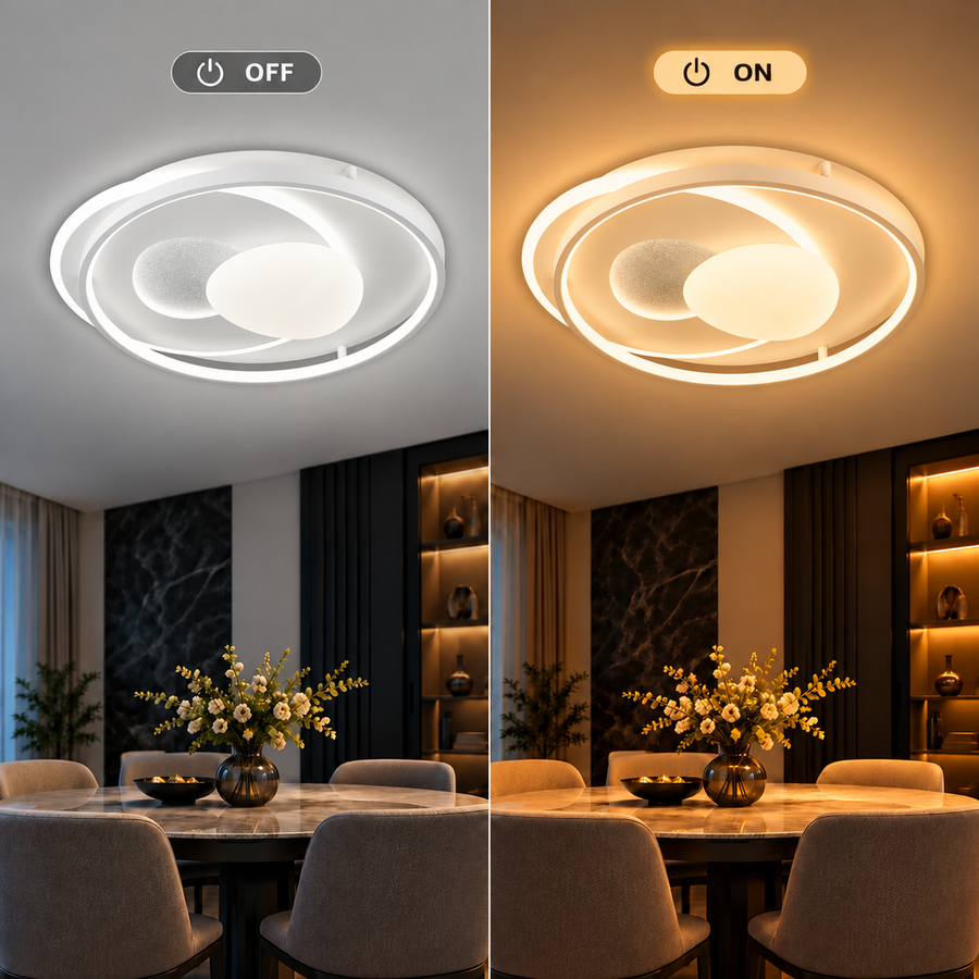 ISTARAVSHAN LED luster s diaľkovým ovládaním, oválny tvar, 85W, studené/teplé/neutrálne svetlo, stmievateľné, biela