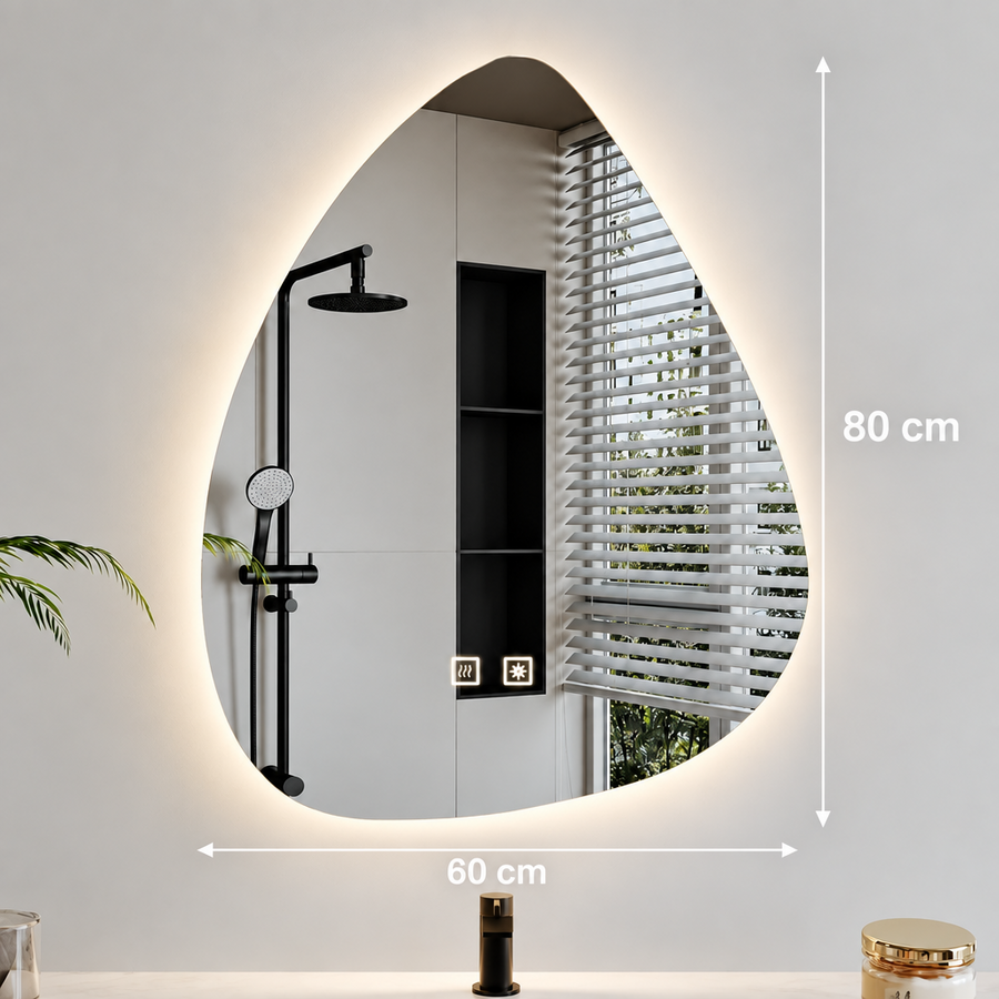Organické LED zrkadlo 60x80cm, studené svetlo, Demister System, stmievateľné