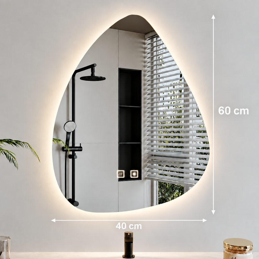 Organické LED zrkadlo 40x60cm, studené svetlo, Demister System, Stmievateľné