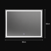 Obdĺžnikové LED zrkadlo, 80x60cm, RÁM Basic Touch