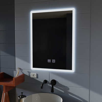 Obdĺžnikové LED zrkadlo, 60x80cm, Touch VENERA, Demister System, Stmievateľné