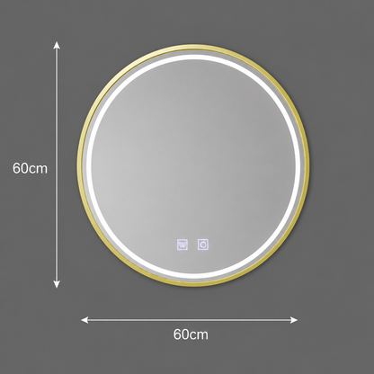Okrúhle LED zrkadlo, 60 cm, Glanz Touch, Demister System, Stmievateľné