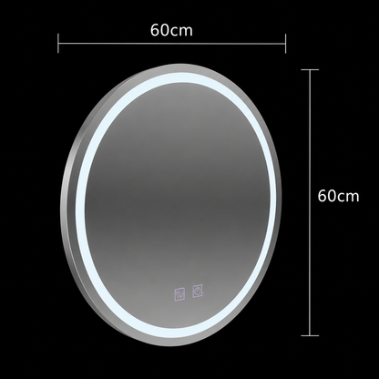 Okrúhle LED zrkadlo, 60 cm, Lucea Touch, Demister System, Stmievateľné