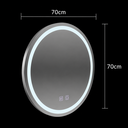 Okrúhle LED zrkadlo, 70 cm, Lucea Touch, Demister System, Stmievateľné