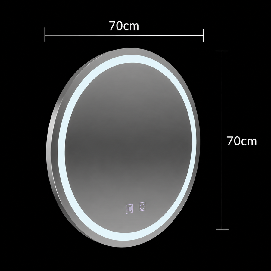 Okrúhle LED zrkadlo, 70 cm, Lucea Touch, Demister System, Stmievateľné