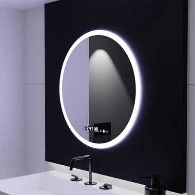 GIULIA Okrúhle LED zrkadlo, 70 cm, MotionGlow senzor, Demister System, Hodiny & Teplomer, Stmievateľné, Marcello Funghi