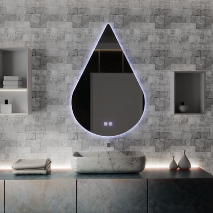 Oglinda LED Touch River Sistem Dezaburire 80X120cm, Forma de Picatura. Oglinzi Korman E Default Title Alessandro Design