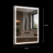 Giga LED zrkadlo, 80x60cm, Silver, Touch, 6000K light